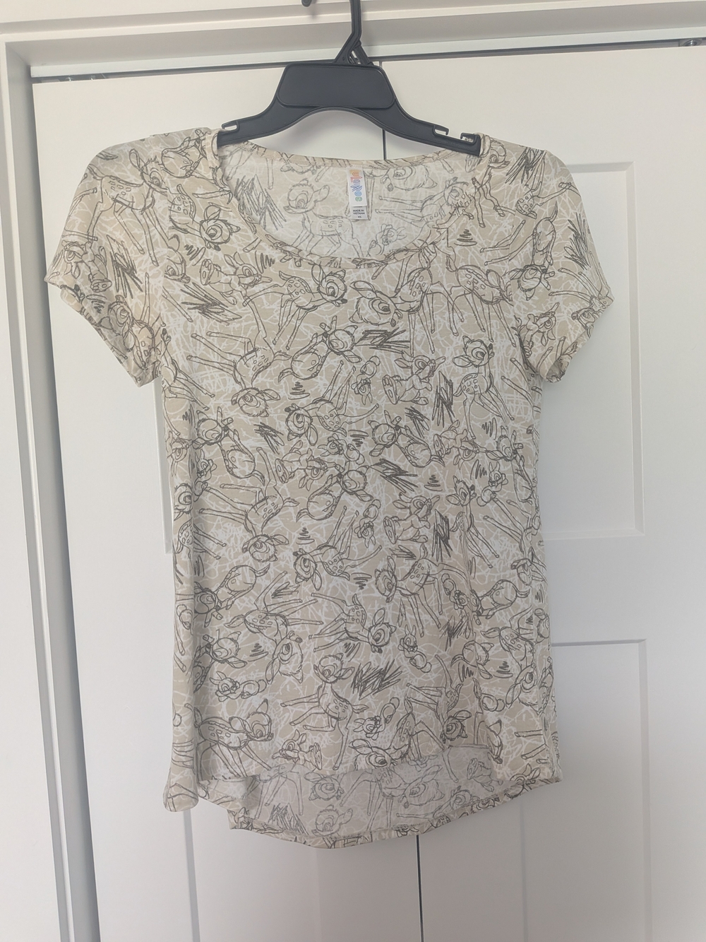 Lularoe Disney Classic T Bambi Thumper Tan & Olive-Size XS Animation